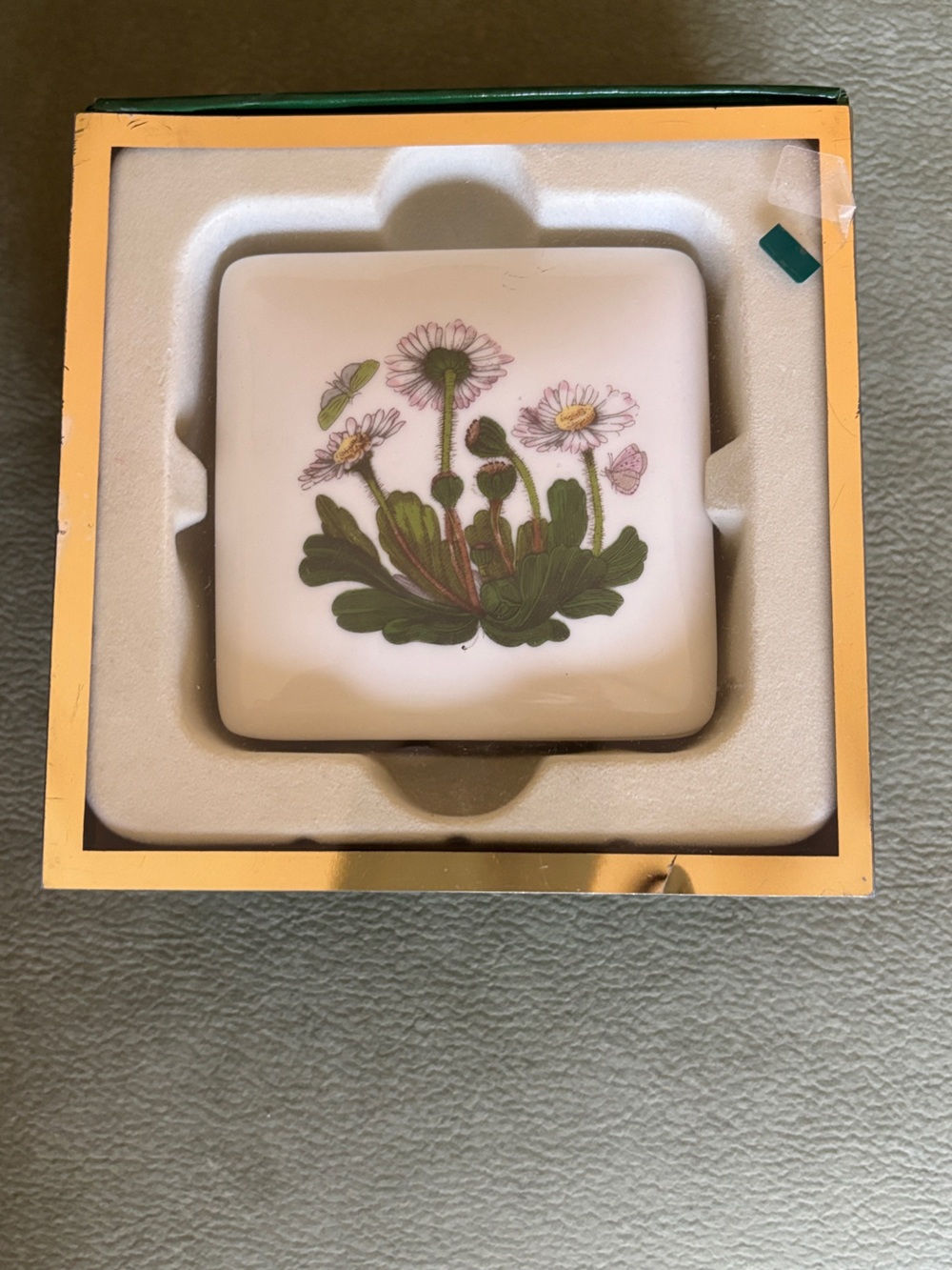 Portmeirion Botanic Garden Square Ceramic Trinket Box Floral